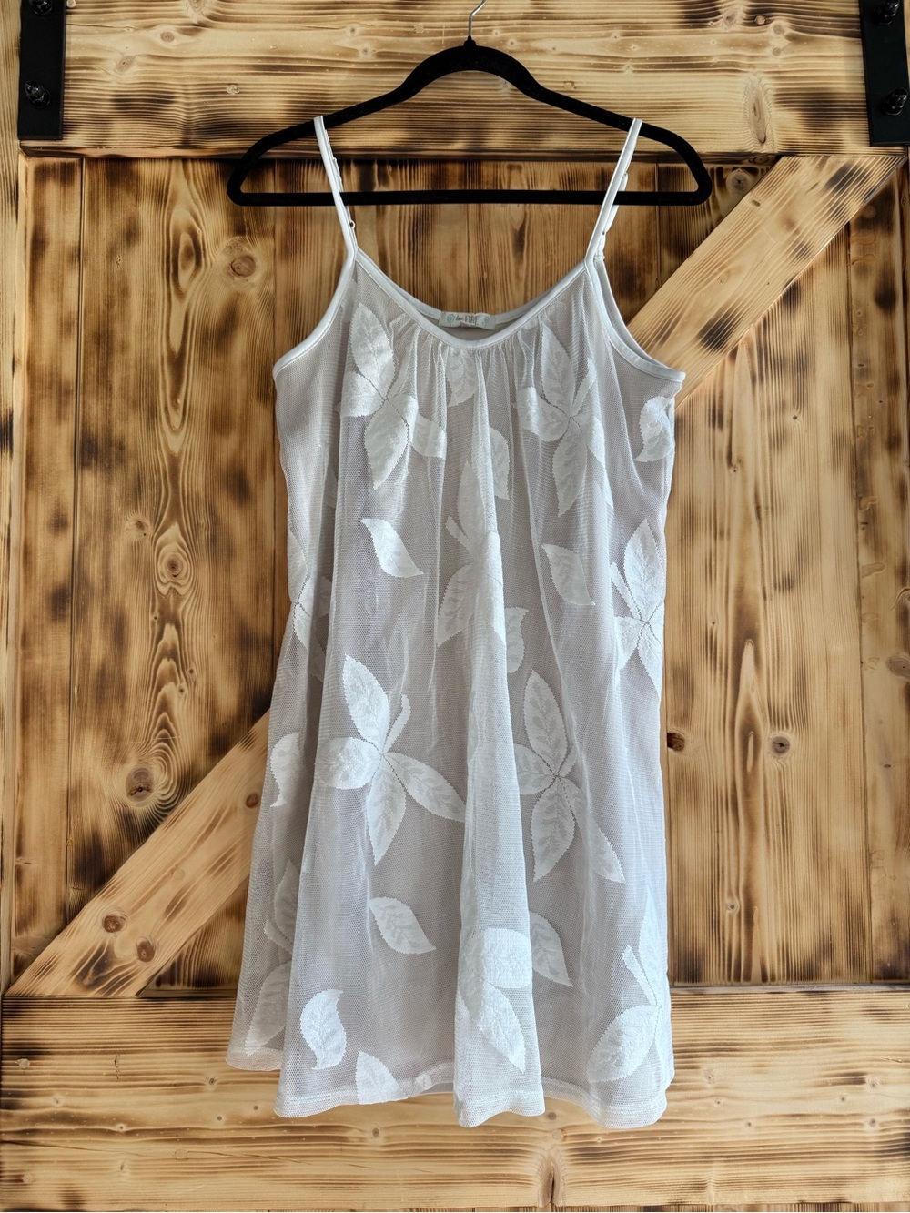 Love Tree White Floral Mesh Slip Dress